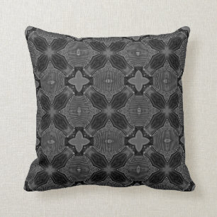 Funky Steampunk Metal Abstract Geometric Pattern Throw Pillow