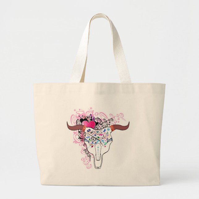 Funky Steer Skull tattoo Bag (Front)