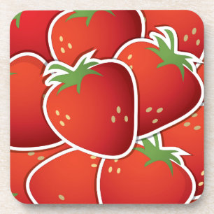 Funky strawberries coaster