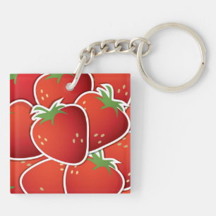 Funky strawberries keychain
