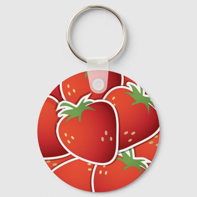 Funky strawberries keychain (Front)