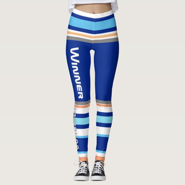 Funky Stripes Lines Winner Power Leggings (Front)