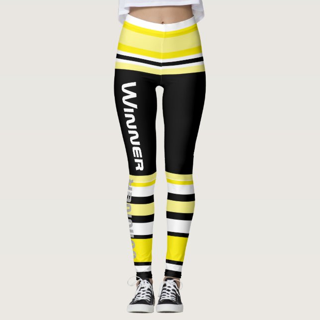 Funky Stripes Lines Winner Power Leggings (Front)