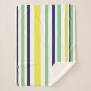 Funky Stripes Lines Yellow Green Grey Blue Blanket