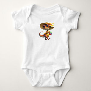 Funky Summer Dinosaur Baby Bodysuit
