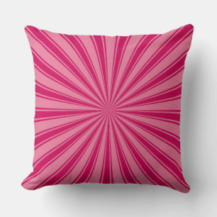 Funky Sun Rays Retro Stripes Throw Pillow