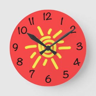 Funky Sun Round Clock