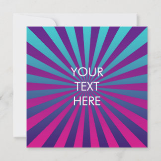 Funky Sunburst Pattern Blank Square Card