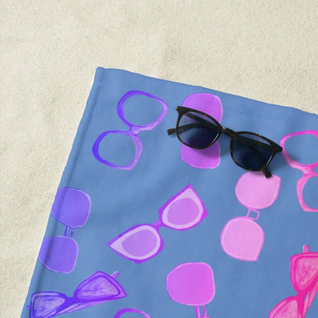 Funky Sunglasses Pattern  Beach Towel (In Situ)