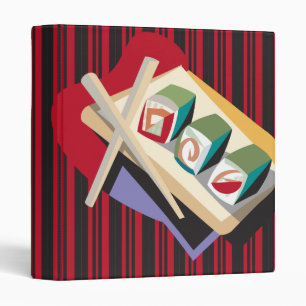 funky sushi notebook binder