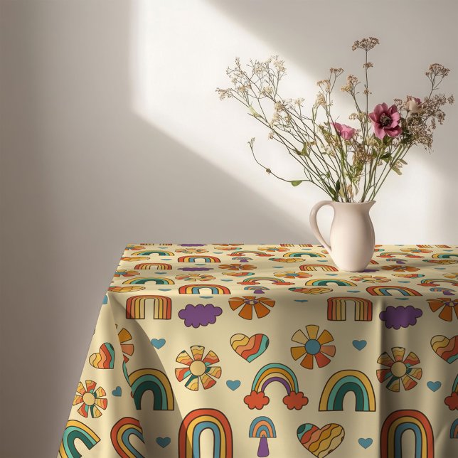 Funky Swirl Tablecloth Groovy 70s Dining Decor (Funky Swirl Tablecloth Groovy 70s Dining Decor)