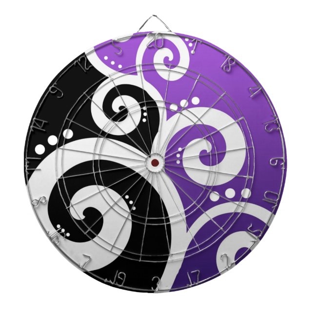 Funky Swirls Purple Dartboard (Front)