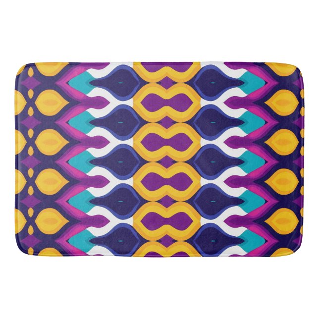 Funky symmetrical pattern bath mat (Front)