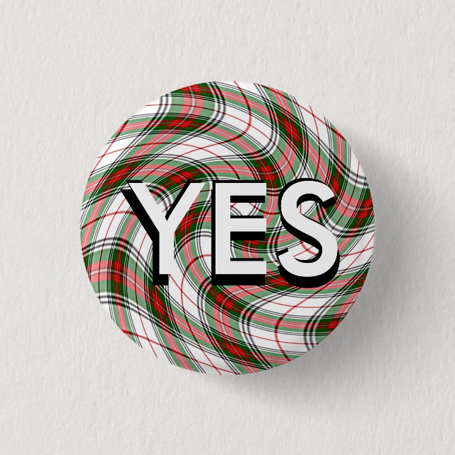 Funky Tartan Scottish Independence Pinback 1 Inch Round Button (Front)