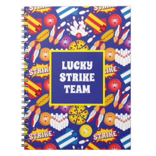 Funky Ten Pin Bowling Arcade Patterned Team League Notebook