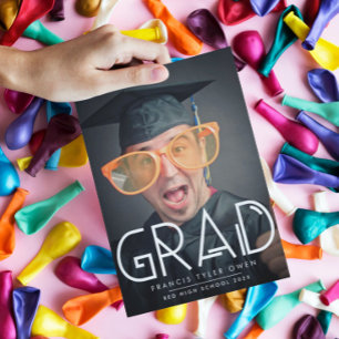 Funky Text GRAD with Photo Class of 2023 Announcement