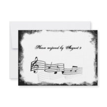 Funky Torn Paper Black Music rsvp avec enveloppes