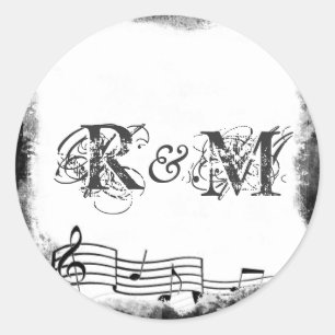 Funky Torn Paper Music Seals