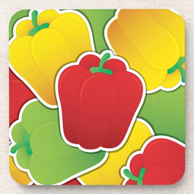 Funky traffic light peppers coaster (Front)