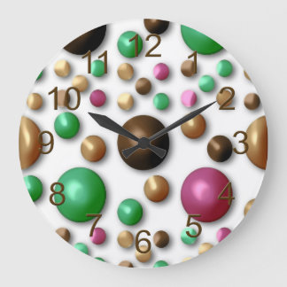 Funky Trendy Retro Abstract Pattern Large Clock