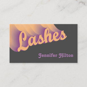Funky trendy retro colourful lashes logo after car business card