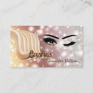 Funky trendy retro colourful lashes logo after car business card