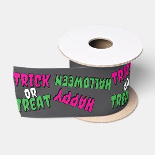 Funky ‘Trick or Treat’ and ‘Happy Halloween’ Satin Ribbon