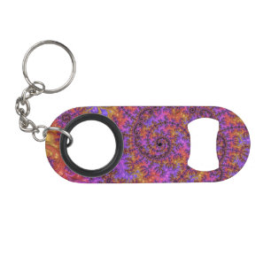 Funky Trippy Colourful Vibrant Spiralling Fractal Keychain Bottle Opener