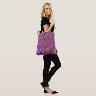 Funky Trippy Colourful Vibrant Spiralling Fractal Tote Bag
