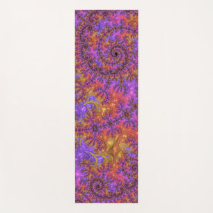 Funky Trippy Colourful Vibrant Spiralling Fractal Yoga Mat