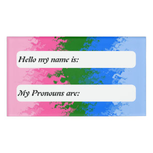 Funky Trippy Customizable Omniromantic Pride Flag Name Tag