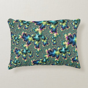 Funky Trippy Eclectic Boho Hippie Abstract Fractal Decorative Pillow