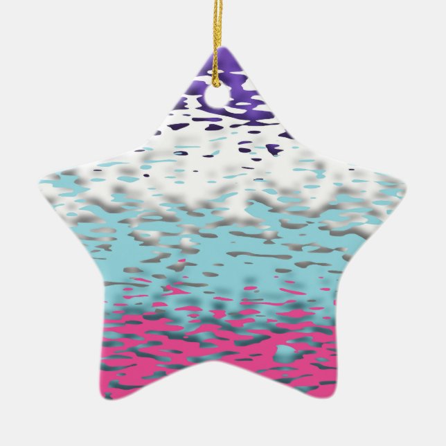 Funky Trippy Ripply Groovy Multisexual Pride Flag Ceramic Ornament (Front)