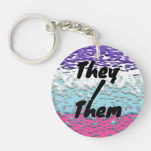 Funky Trippy Ripply Groovy Multisexual Pride Flag Keychain