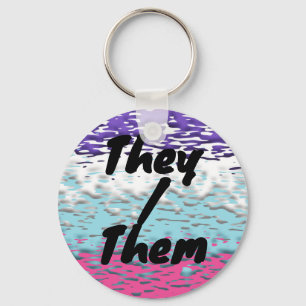 Funky Trippy Ripply Groovy Multisexual Pride Flag Keychain