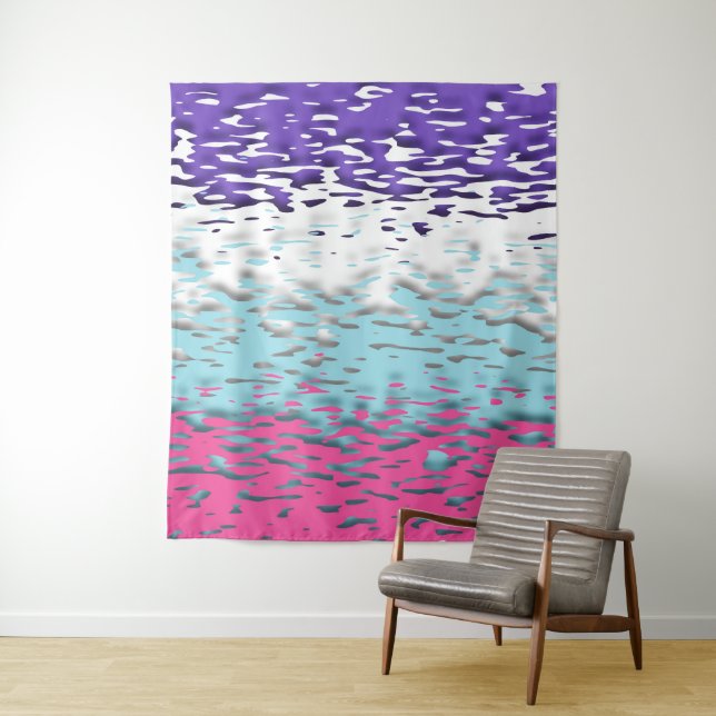Funky Trippy Ripply Groovy Multisexual Pride Flag Tapestry (In Situ)
