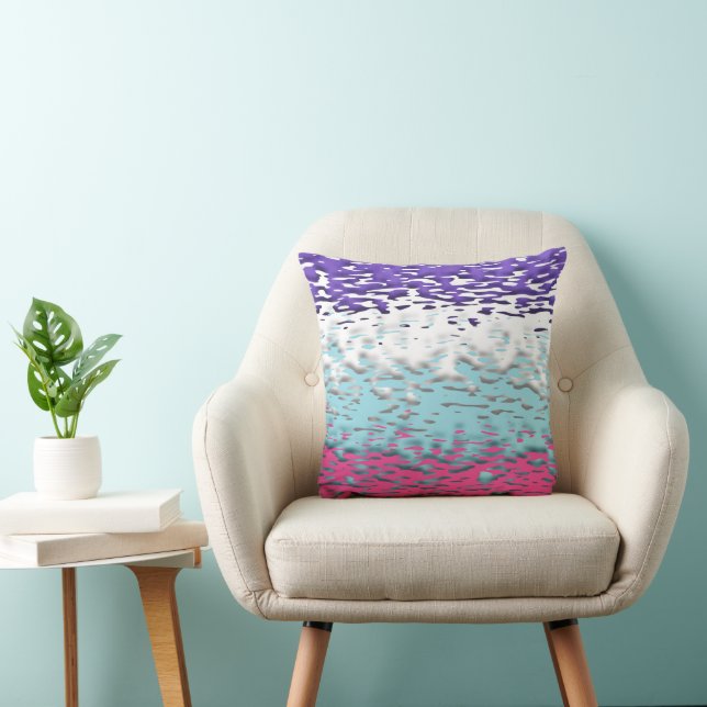 Funky Trippy Ripply Groovy Multisexual Pride Flag Throw Pillow (Chair)