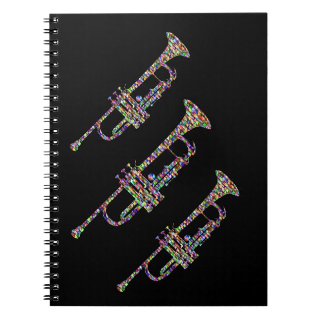 Funky trumpet musical instrument notebook (Front)