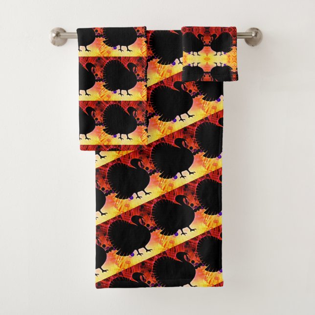 Funky Turkey Hand Towel (Insitu)