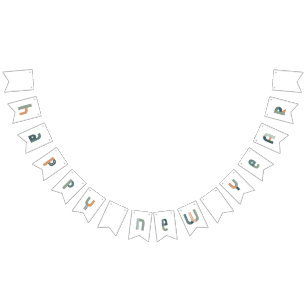 Funky Typography Happy New Year design Bunting Flags