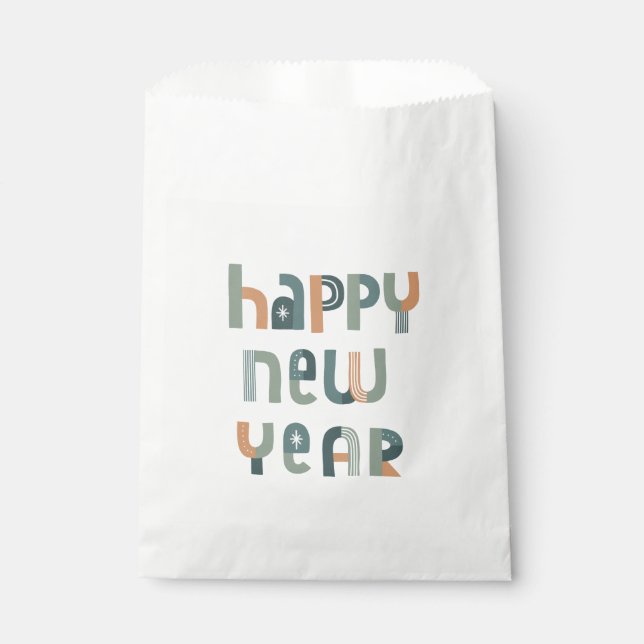 Funky Typography Happy New Year design Favour Bag (Front)