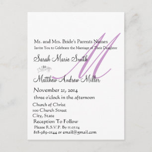 Funky UpBeat Modern Monogram Wedding Invitation