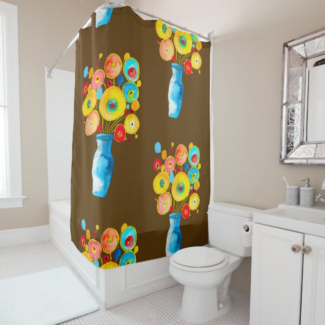 Funky vibrant flowers art illustration (In Situ)