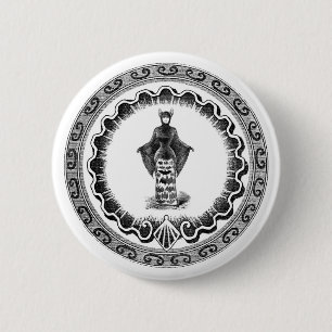 Funky Vintage Bat Woman 2 Inch Round Button