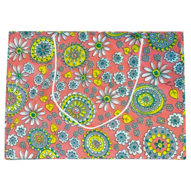 Funky vintage floral gift bag (Front)