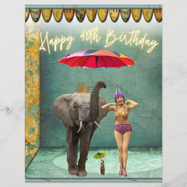 Funky Vintage Party Girl 40th Birthday Scrapbook  (Front)