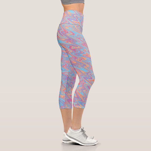 Funky Waves Capri Leggings (Right)