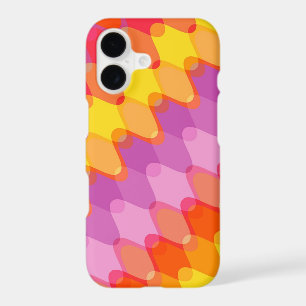 Funky Waves Red Pink Purple Retro Mod Art Pattern