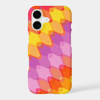 Funky Waves Red Pink Purple Retro Mod Art Pattern