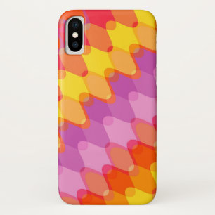 Funky Waves Red Pink Purple Retro Mod Art Pattern Case-Mate iPhone Case